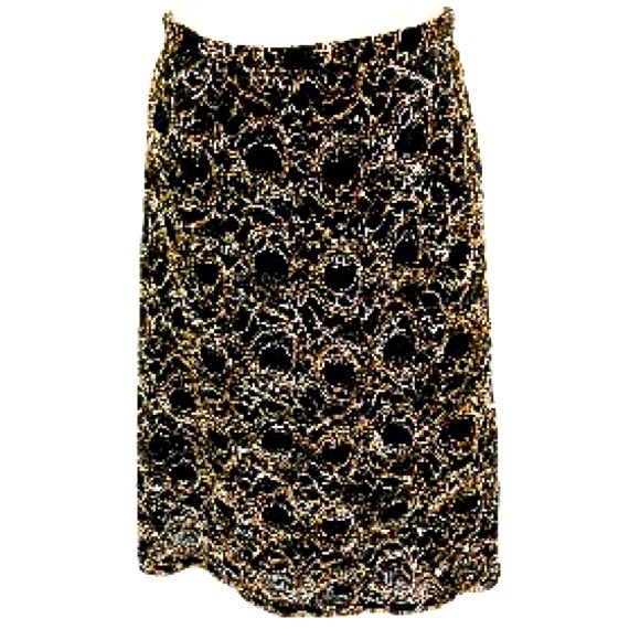 ISABEL + NINA Gold Silver Thread Embroidered Iridescent Skirt Womens 14 - Picture 3 of 10
